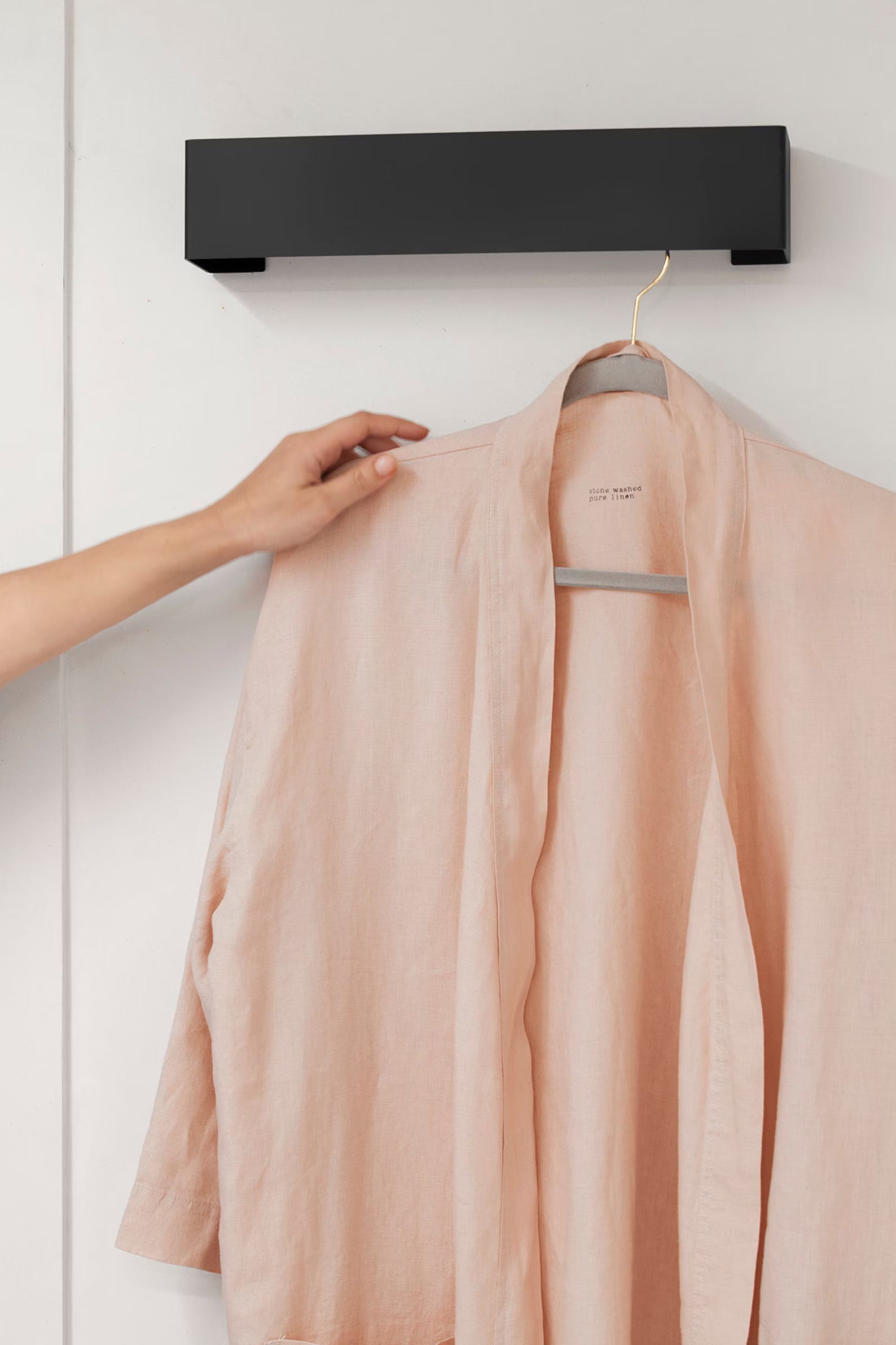 Percha negra para tres toallas, ganchos para toallas, ganchos de baño