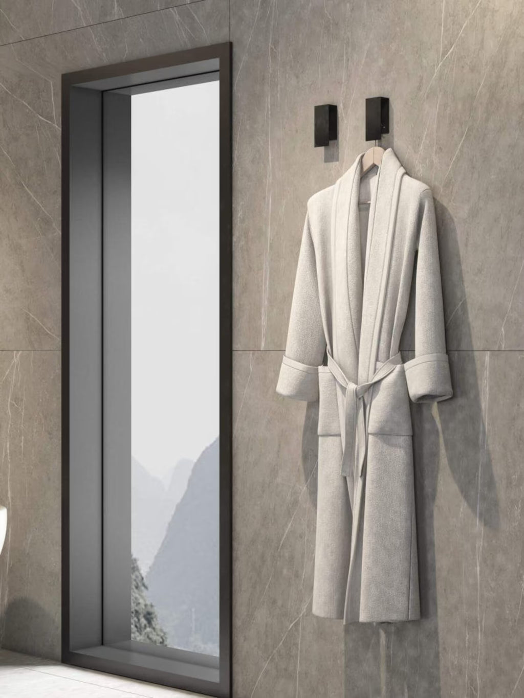 Elegante gancho para toallas / Gancho de pared de acero blanco y negro / Gancho para toallas y accesorios de baño